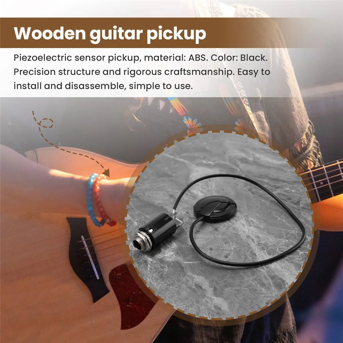 Acoustic Guitar Pickup Piezo Transducer For Guitar Violin Ukulele Mandolin image 6