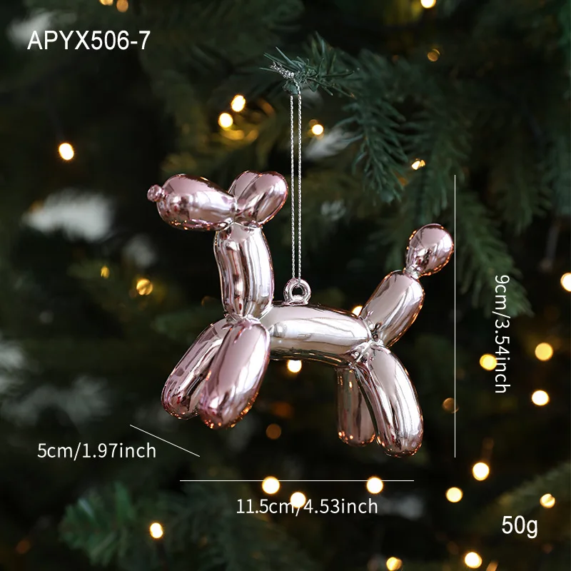 جديد الوردي البلاستيك قلادة لزجة الوردي الكرتون عيد الميلاد قلادة Ins 3D شجرة عيد الميلاد نافذة الديكور natale navidad