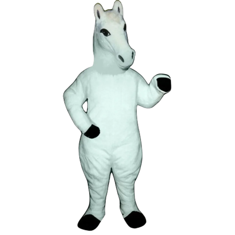 MASCOT white horse Mascot mustang Costume Adult Cartoon Anime Cosplay Costume  Mascotte Carnival Fancy Dress Suit Kits