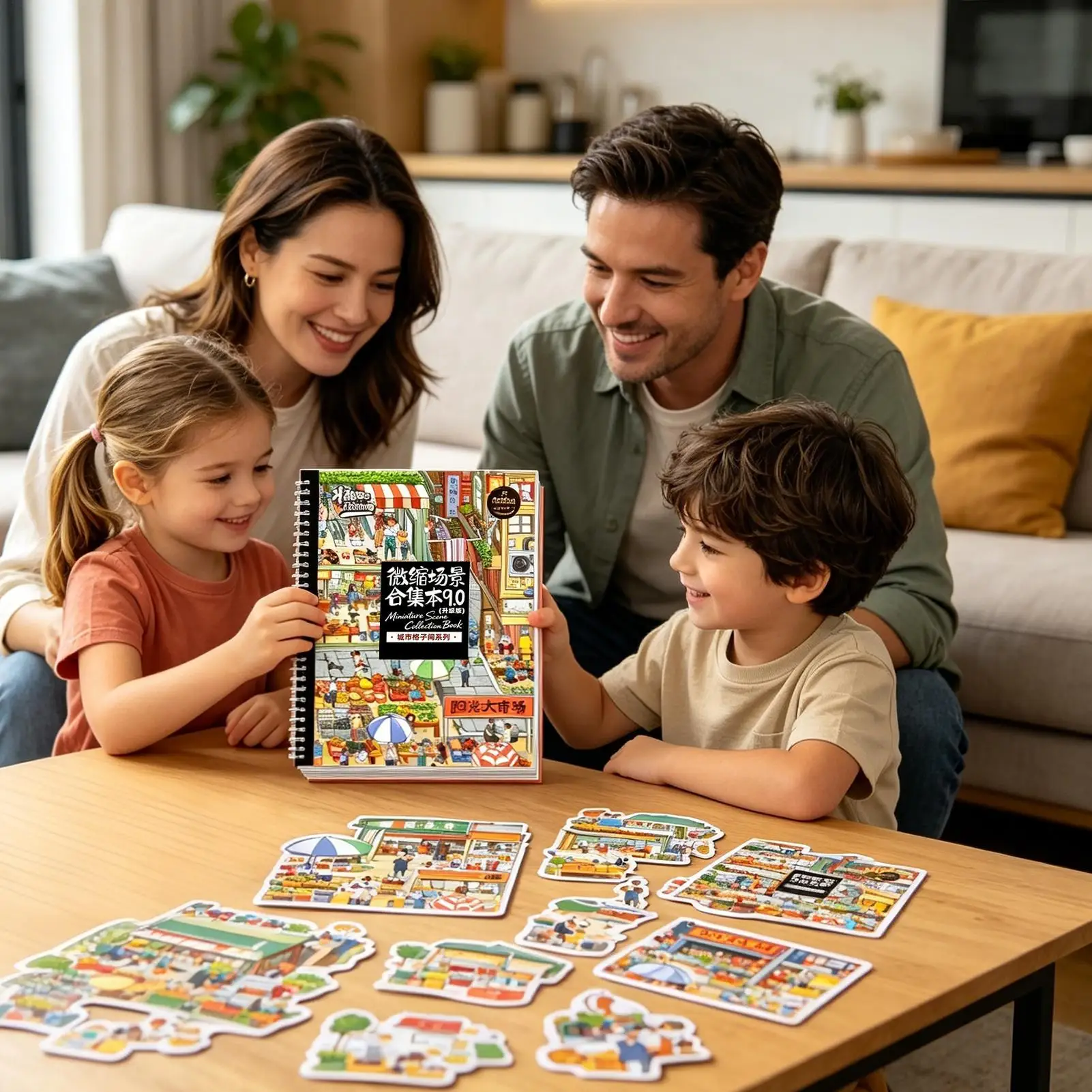 

Sticker Book Scene Cute 3D Visual Effect Crafts Art Sticker Room Scene Book For Travel Airplane Road Trip Home Classroom