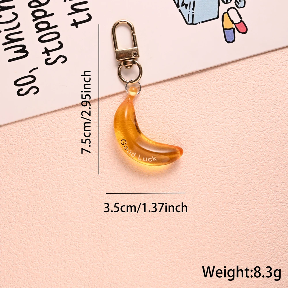 لطيف شفافة الموز المفاتيح حسن الحظ رسالة بطاقات التشجيع الإبداعية الهدايا الإيجابية على ظهره قلادة الإكسسوارات #5