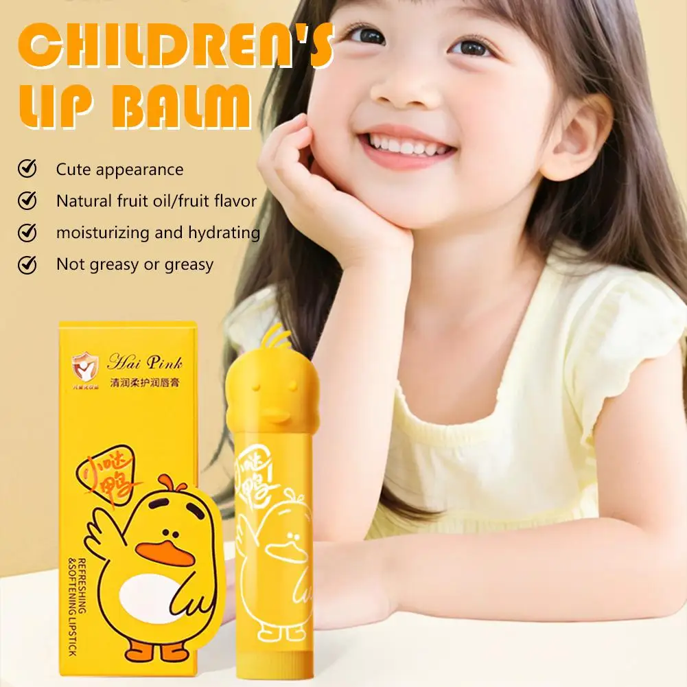 

Детский бальзам для губ в форме утки, фруктовое масло, увлажняющий сухой бальзам для губ, нежирный восстанавливающий бальзам для ухода, освежающий детский бальзам M1Y4