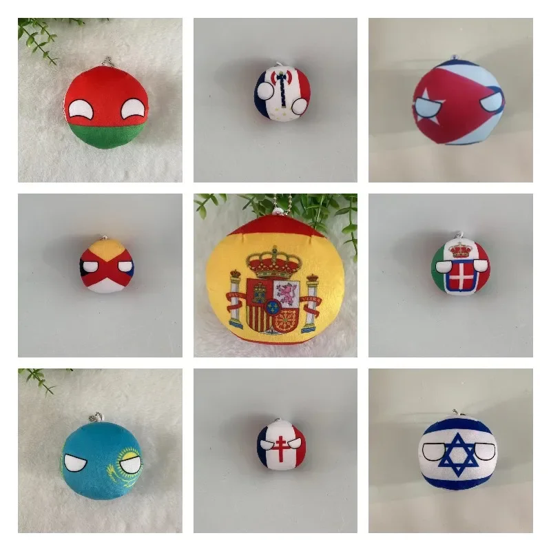 Newest 10cm 68 Styles Country Ball Plush Toy Polandball Pendant Country Flag Ball Gifts for Children Kazakhstan Countryball Stuf