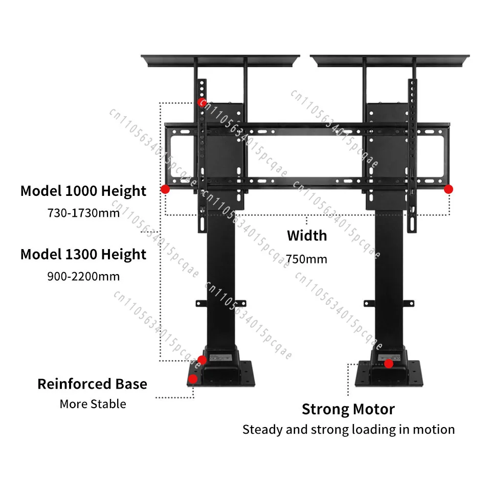 Motorized Electric TV Lift for Big Size TV 65 70 75 80 85 100 120 Inch Automatic Automated TV Lift Stand Mechanism