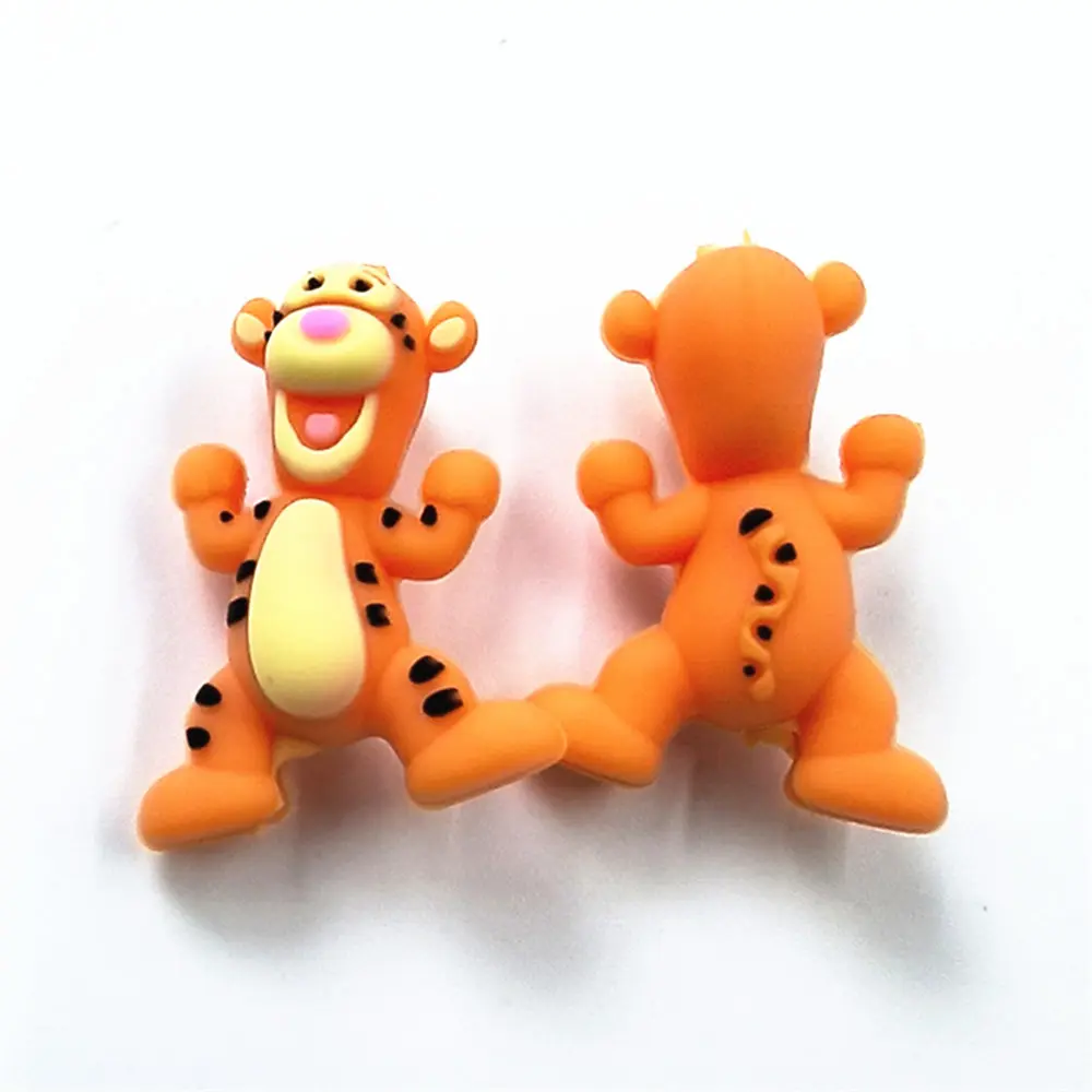 5pcs tigger 3D focal Silicone beads Teether Jewelry Beads Food Grade For pen Pacifier Chain