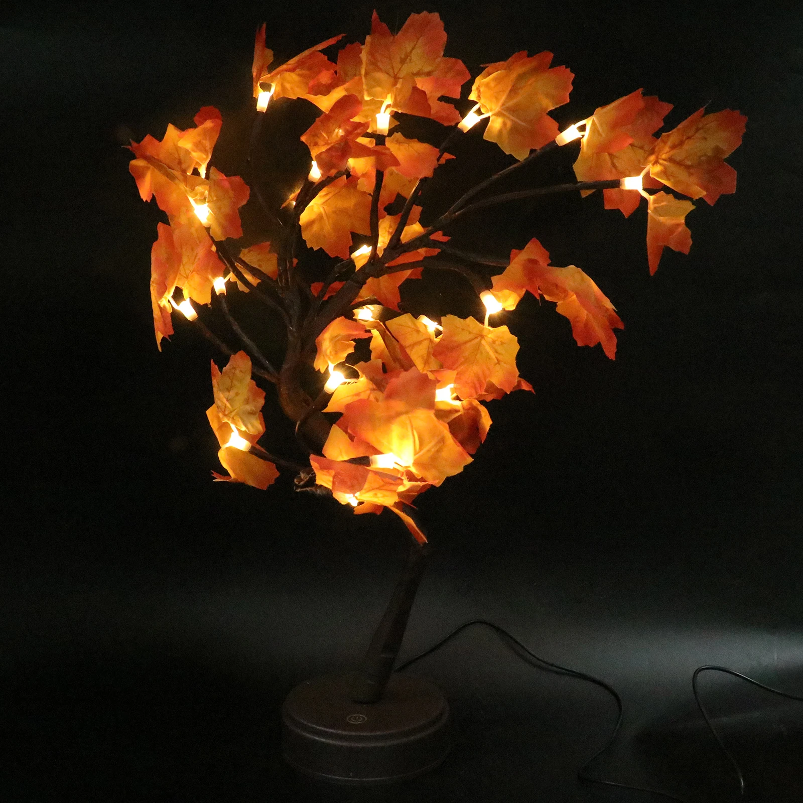 

LED Maple Tree Shape Lamp Plastic Decorative Night Light for Home Holiday Thanksgiving Day Table Lamp Bulb