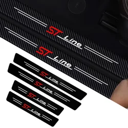 Auto Door Sill Carbon Fiber Car Sticker Protector Strip Waterproof Protect Film For  Ford ST LINE STLINE Mk3 Mk4 Focus Mustang