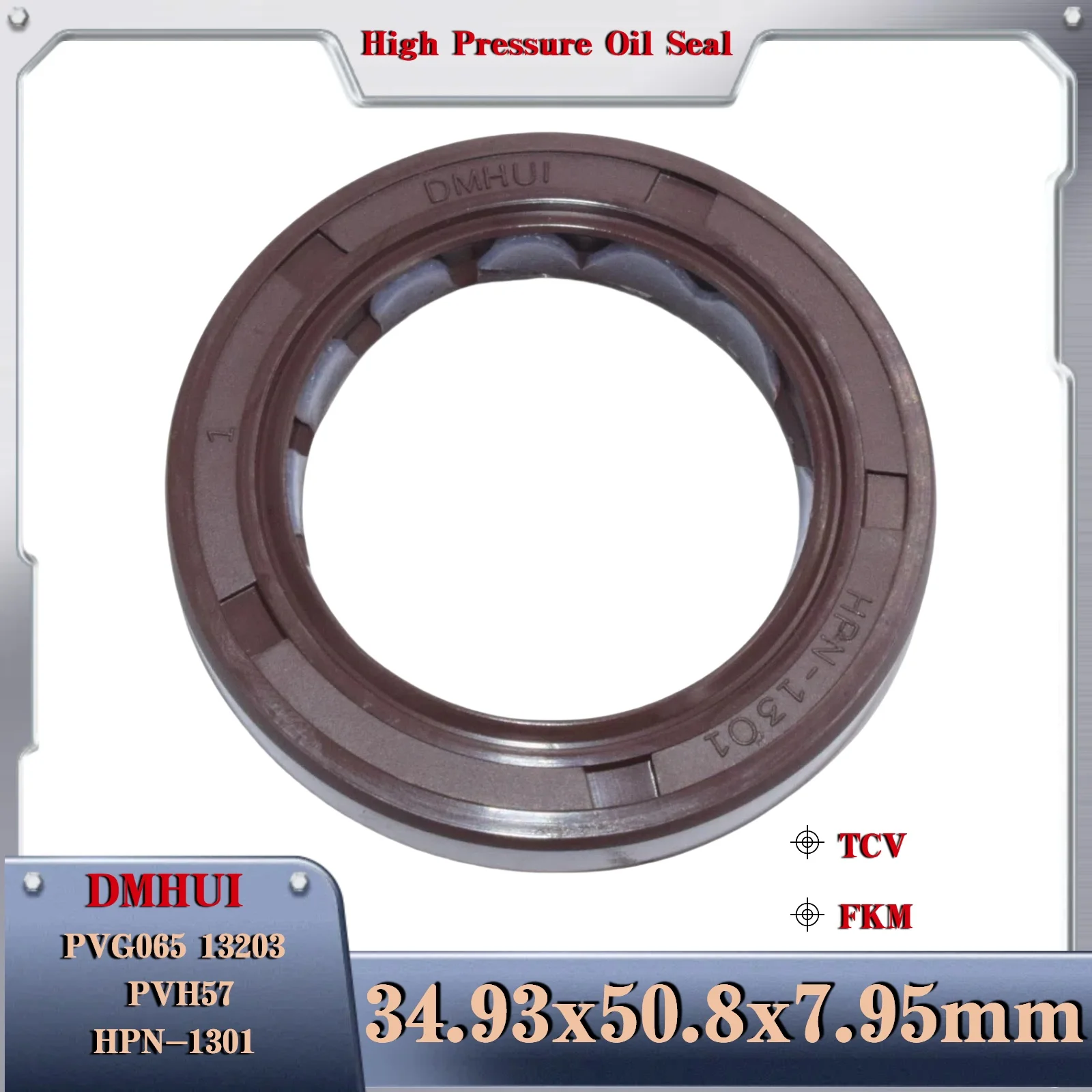 34.93x50.8x7.95/TCV/FKM Para Vickers PVH57 HPN-1301 ou Oilgea PVG065 TCM--13203, Usado em Vedação de Eixo Rotativo de Bomba/Motor Hidráulico