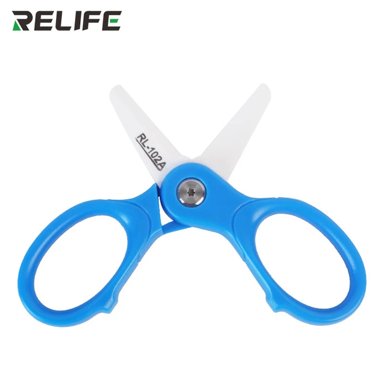 Relife RL-102A Mini Insulated Ceramic Scissors Non-conductive High Temperature Resistant for Mobile Phone Maintenance