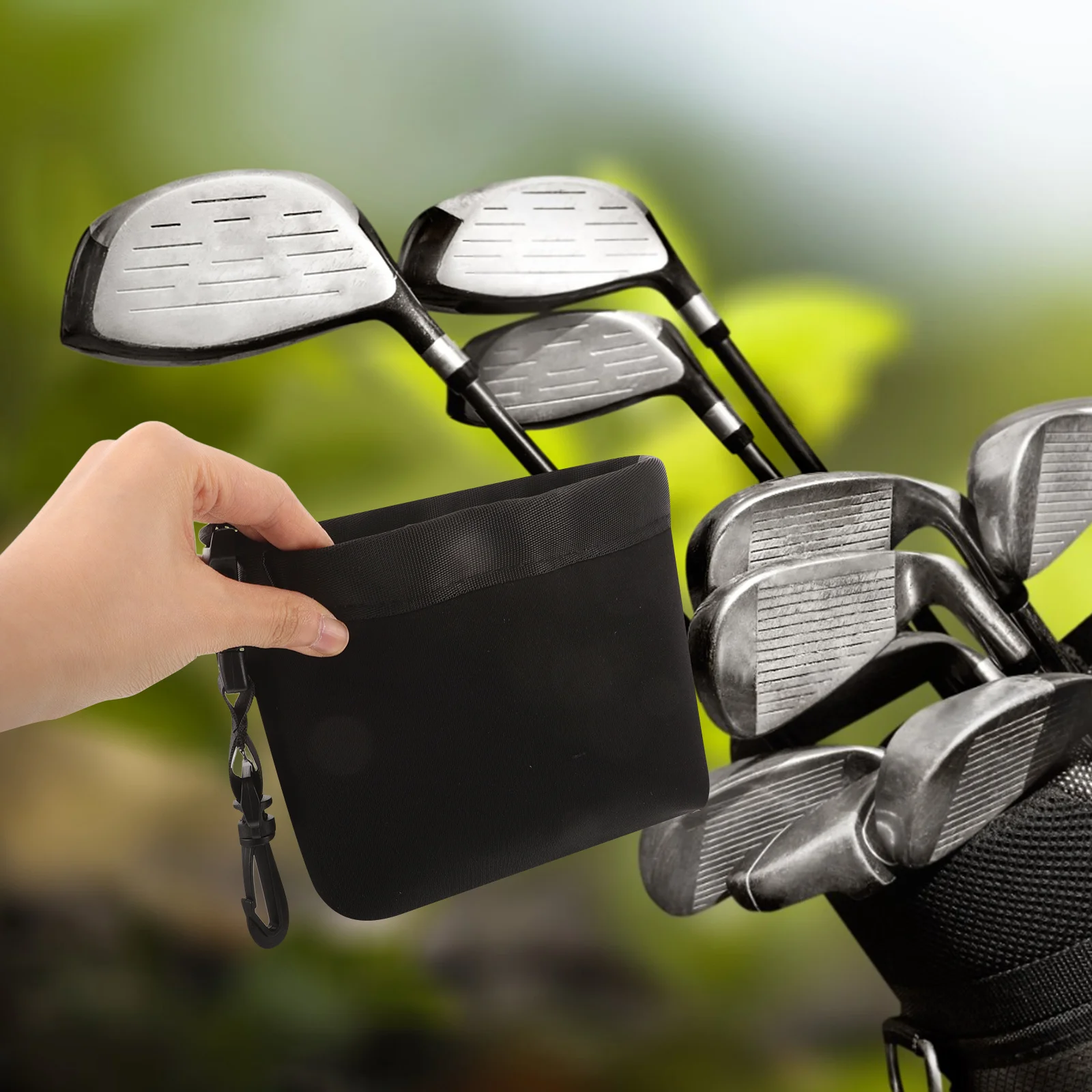 

Golf Club Cleaning Bag Portable Detachable Multifunctional Golf Ball Cleaner Pouch Easy Clean Durable Outdoor Sports Accessories