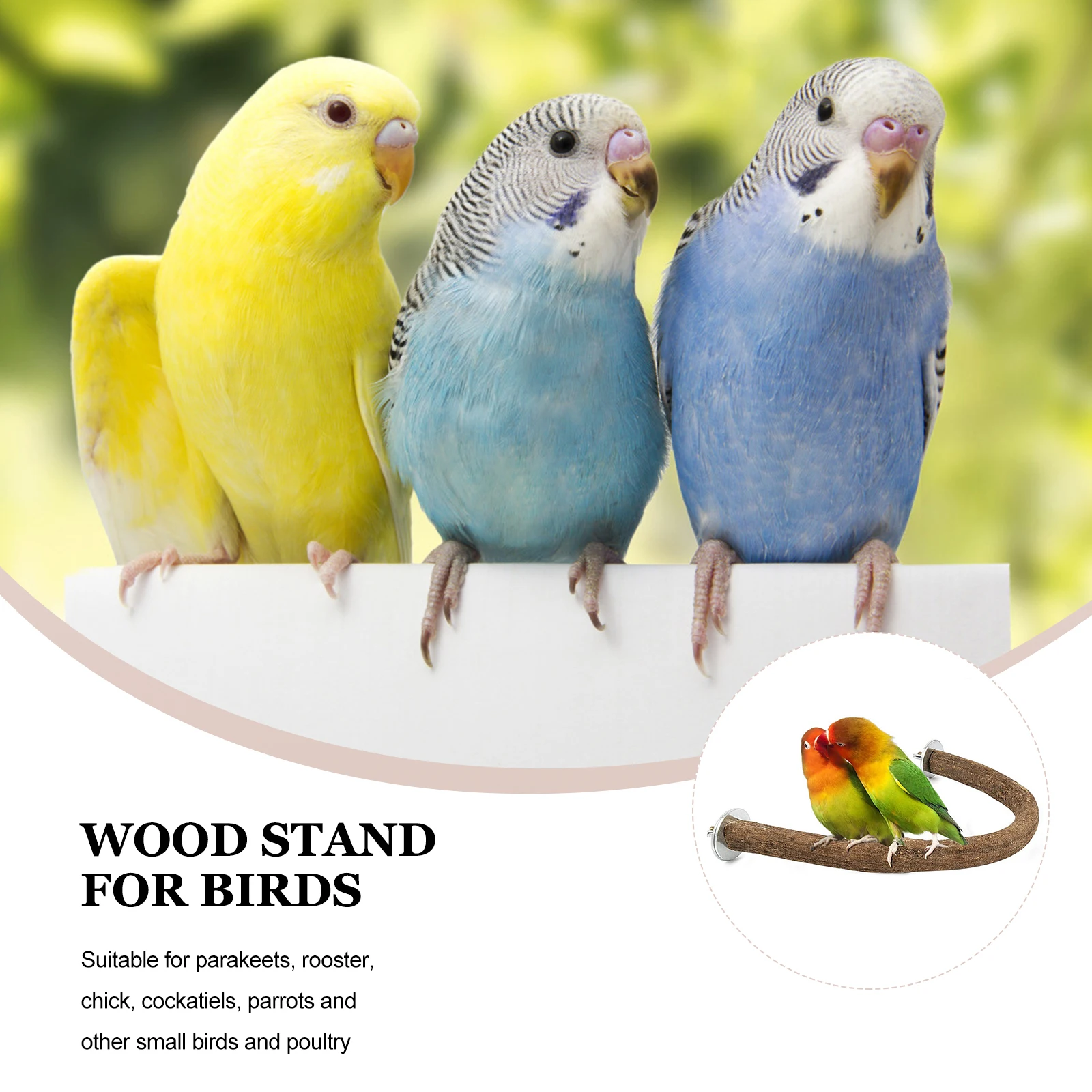 

Wooden Bird Perch Sticks Natural Wood Stand for Parrot Small Birds Brown Platform Cage Accessories Grinding Place Pet Supplies