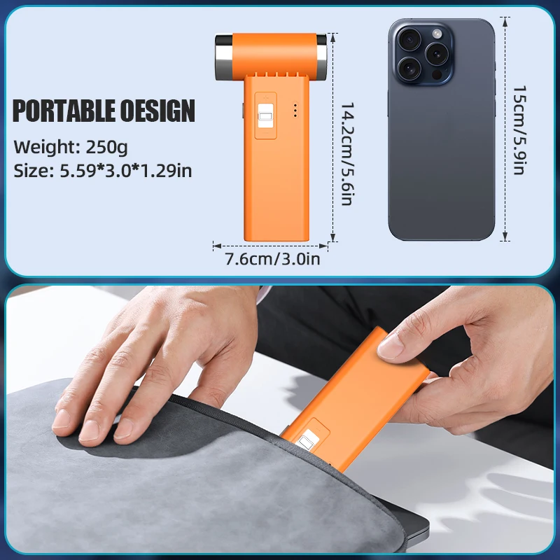 350000RPM Jet Dry Blower 3-Gear Adjustable Compressed Air Duster Portable Mini Jet Blower For Computer Keyboard Outdoor Car Home