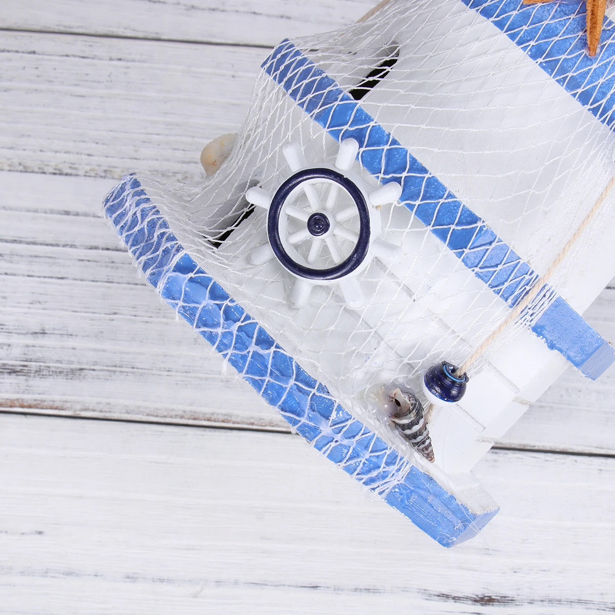 

Vintage Style Wood Ornament Sturdy Decorative Model Sea Ocean Theme Unique Home Gift Family Friends Wood Building Ornament