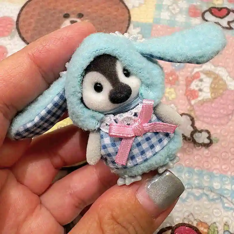 Oryginalny Sylvanian Play House Dollhouse Halloween Latte Cat Squirrel Ghost Silk Cat Families Baby Doll Girl Flocking Decor Gifts