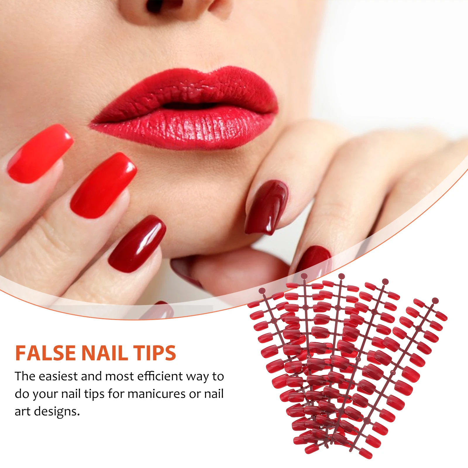 

120 Pcs Solid Color Nail Full Tips Nails Cover Glue on for Women Red Fake Press Wearing Manicure False Manual