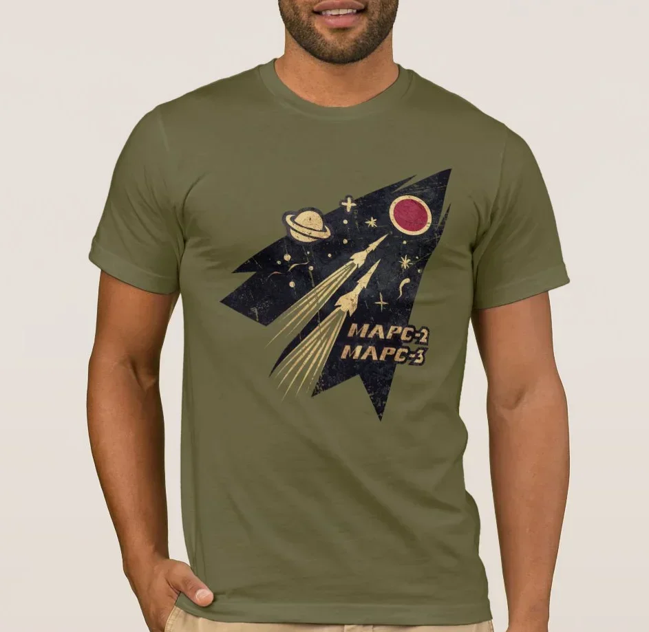 USSR Space Program MAPC-2 and MPAC-3 Mars Probe T-Shirt 100% Cotton O-Neck Short Sleeve Summer Casual Mens T-shirt Streetwear
