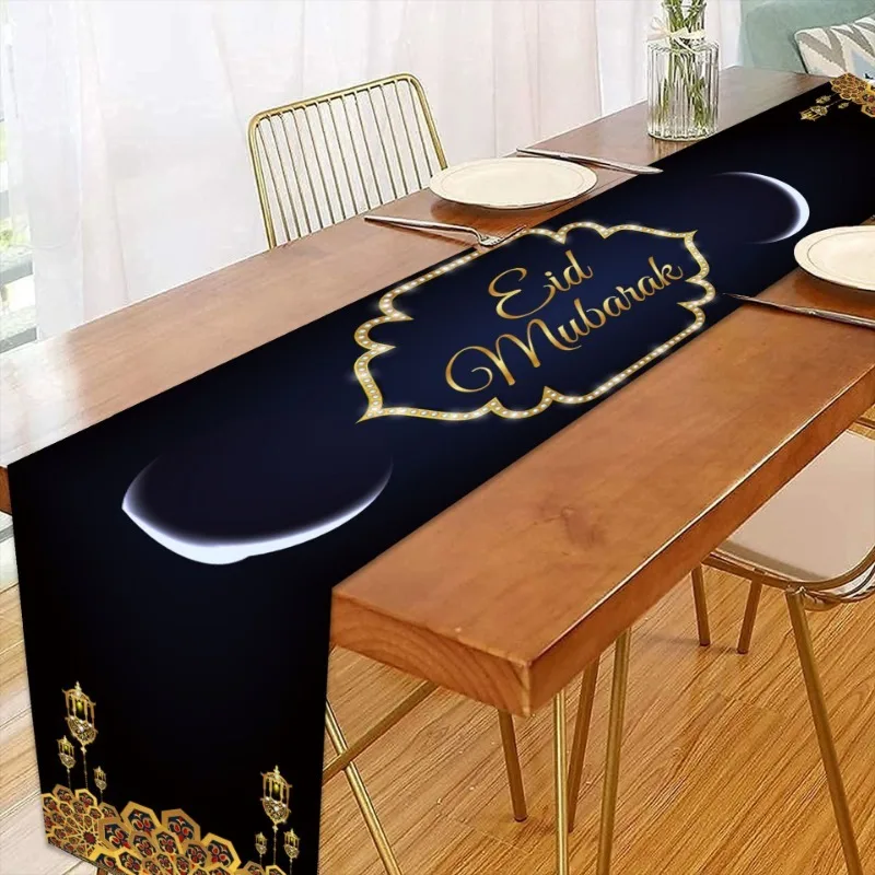 Decorazione Ramadan Runner da tavola EID Mubarak Decor per la casa tovaglia Ramadan Kareem festa musulmana islamica Eid Al Adha regali 2024