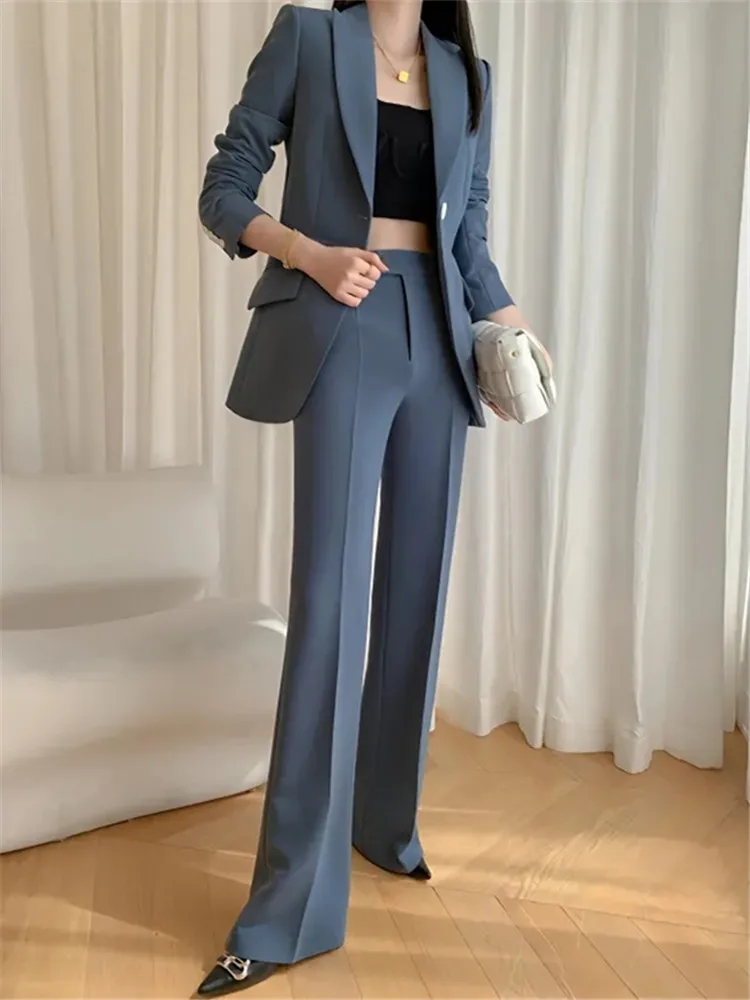 Women's Spring Autumn New Fashion Professional Suit Matching Set Korean Elegant Casual Blazers Pants Two Piece Female Clothing