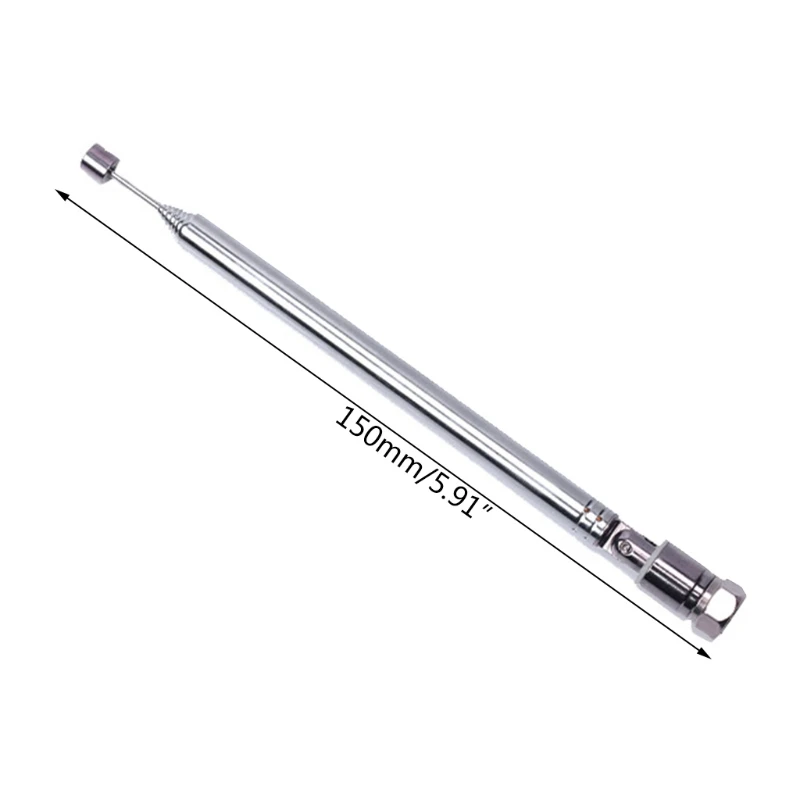 F Type TV Radio Telescopic Antenna Shrink Length 5.91in for w/ 3 Adapters F Plug Telescopic Aerial Anti-noise for TV Rad K1KF