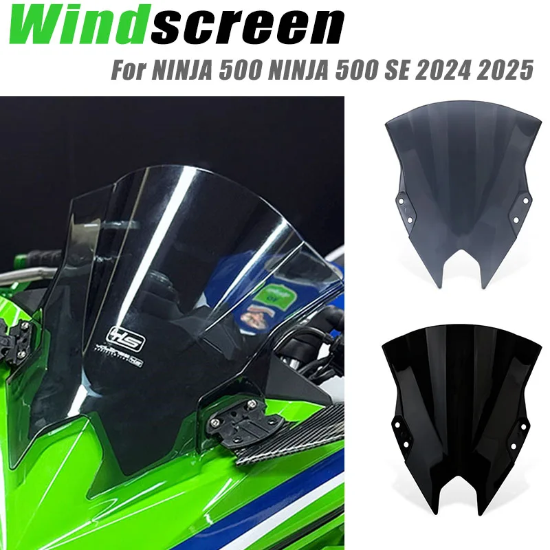 Für Ninja 500 SE NINJA500 2024-2025 Motorrad Frontscheibe Doppelblase Windschutzscheibe Visier Abdeckung Windabweiser