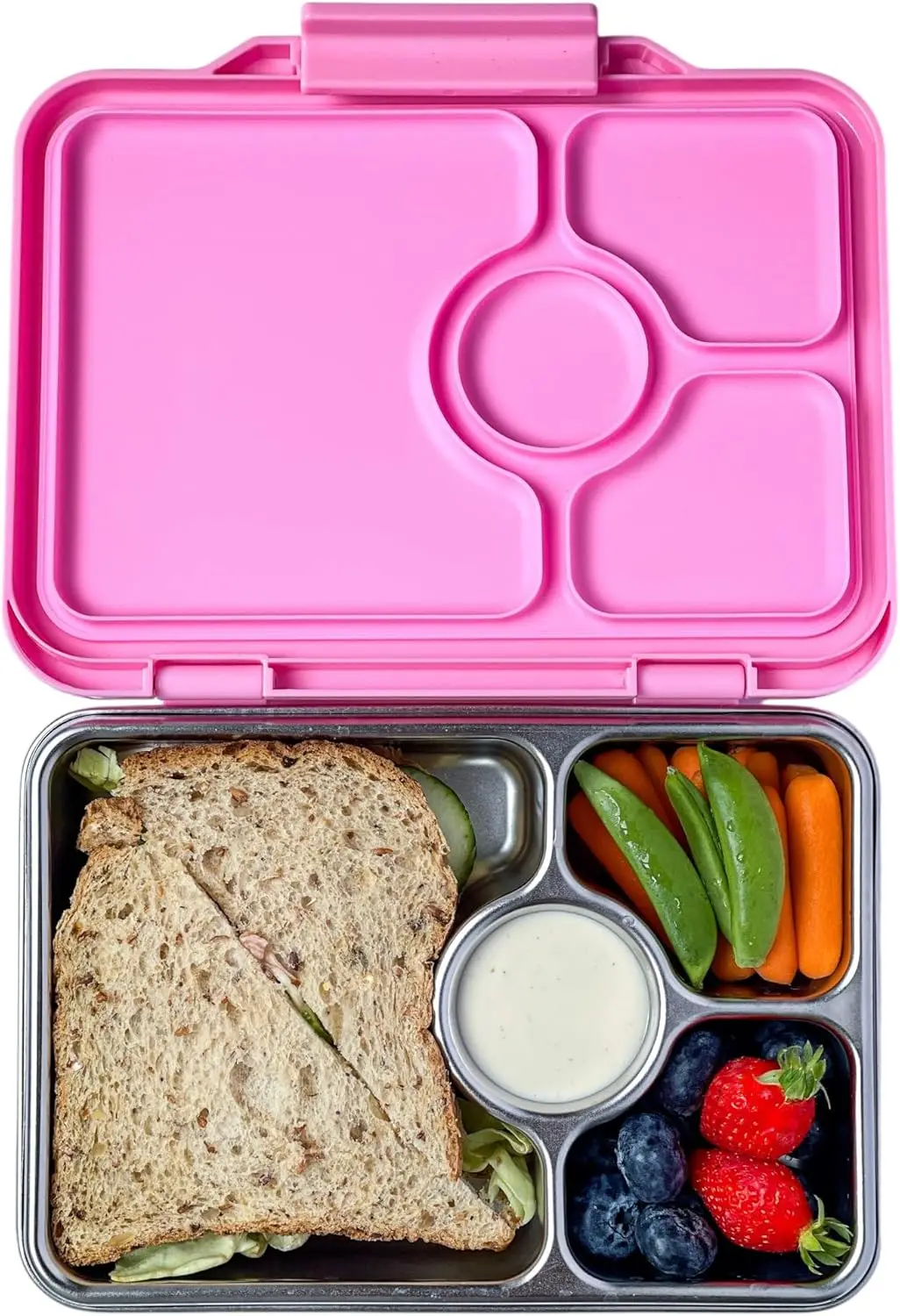 

Stainless Steel Bento Lunch Box, 3 Compartment, Secure Seal, Dishwasher Safe, Compact for Kids & Adults