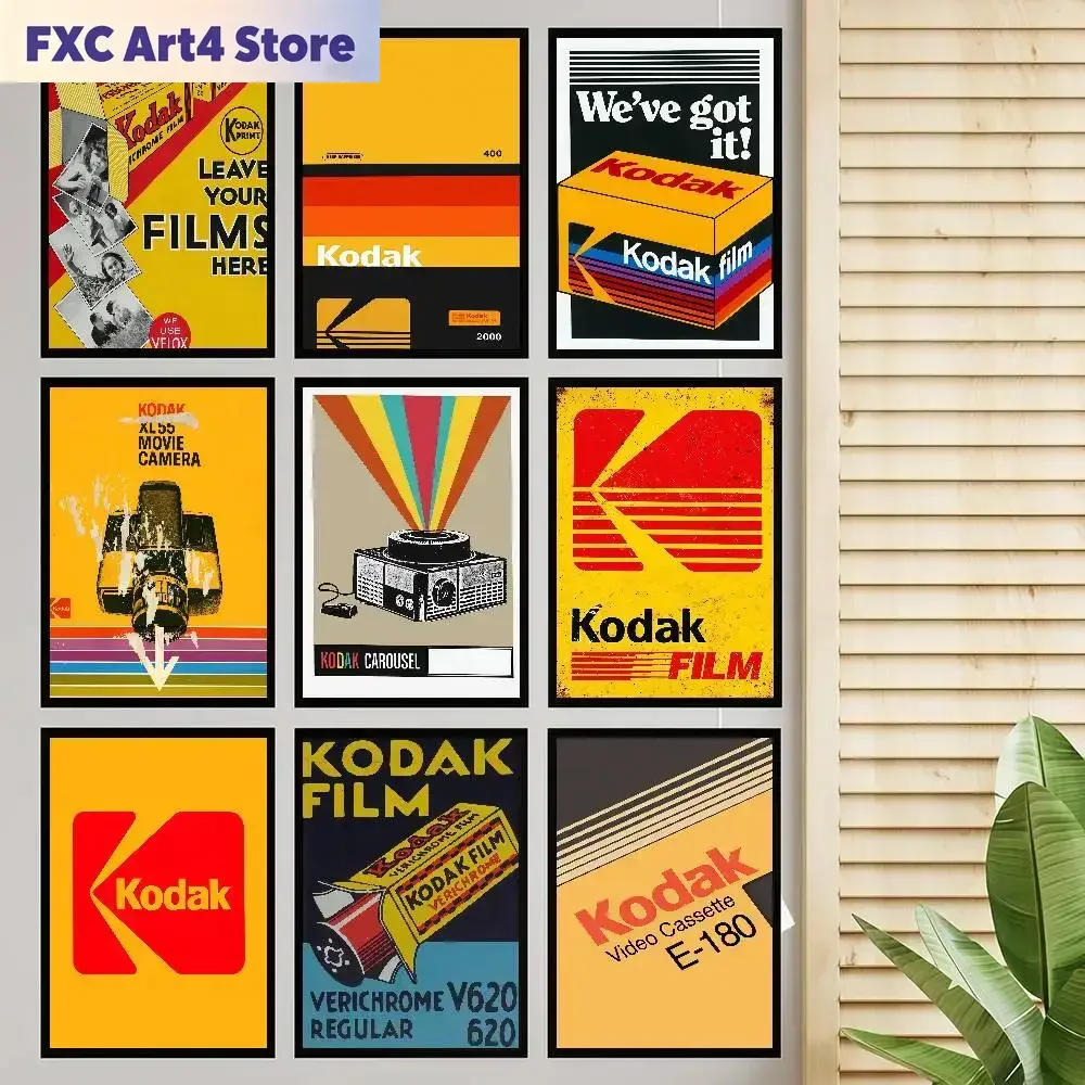 Affiche d'art rétro sans cadre K-KodakS, autocollant en papier Kraft rétro, autocollants DIY pour chambre, bar, café, peinture murale
