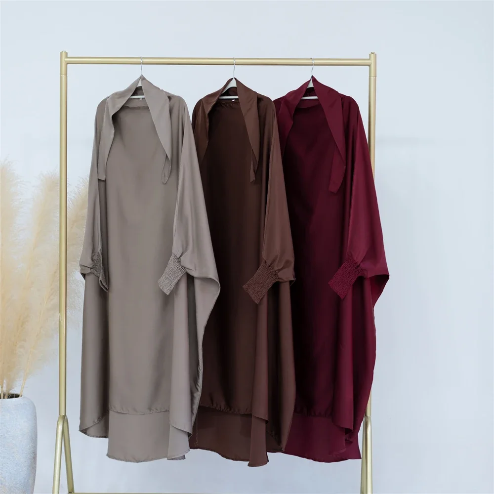 

Muslim Kids Girls Hijab Dress Eid Hooded Overhead Dress One Piece Abaya Islam Prayer Garment Arab Robes Khimar Robe Eid Ramadan
