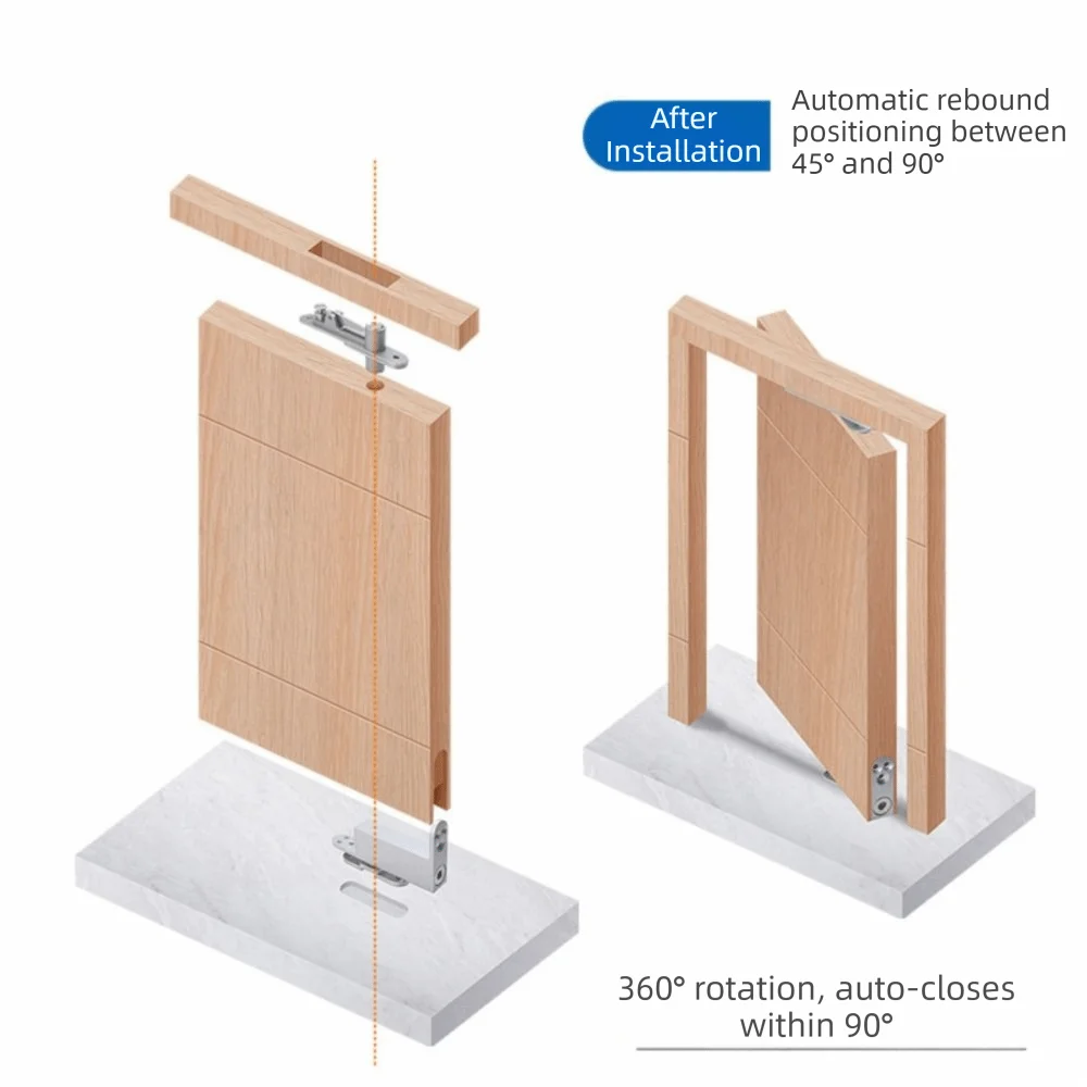 

Поворотные дверные петли на 360 градусов с гидравлическим автоматическим плавным закрыванием, невидимые пружинные петли для дверей, металлические, усиленные, с фиксацией положения