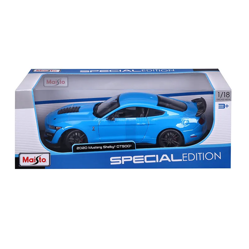 Maisto 1:18 2020 Ford Mustang Shelby GT500 blue Brand Alloy Car Model Static Die Casting Model Collection Gift Toy Gift Giving