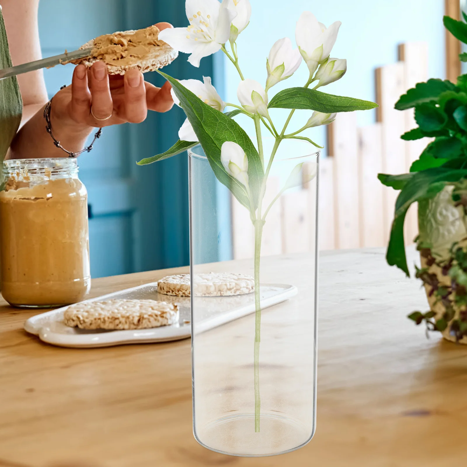 

6Pcs Hydroponic Flower Vase Glass Cylinder Transparent Floating Holder Multi Functional Clear Centerpiece Decorative Vase