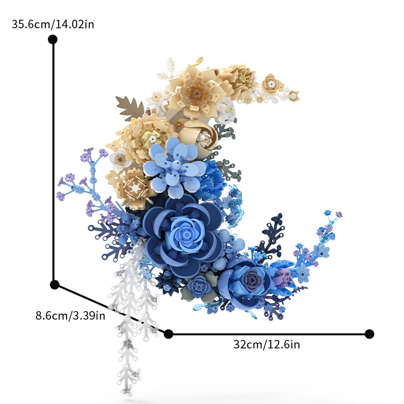 934PCS Creative Moon Flower Building Blocks Toys DIY Assembly Romantic Christmas Birthday Gift Construction toy Home Decor