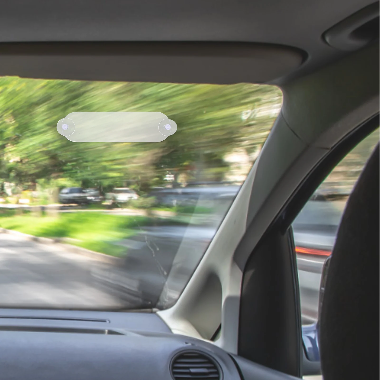 

2Pcs Clear Parking Permit Holder Acrylic Suction Cup Car Windshield Toll Transponder Transparent Pass Mount Strip