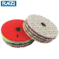 Raizi-Wet Diamond Polishing Pads Kit, Discos de Lixa Abrasivos, Granito, Pedra Mármore, 100mm, 3 Passos