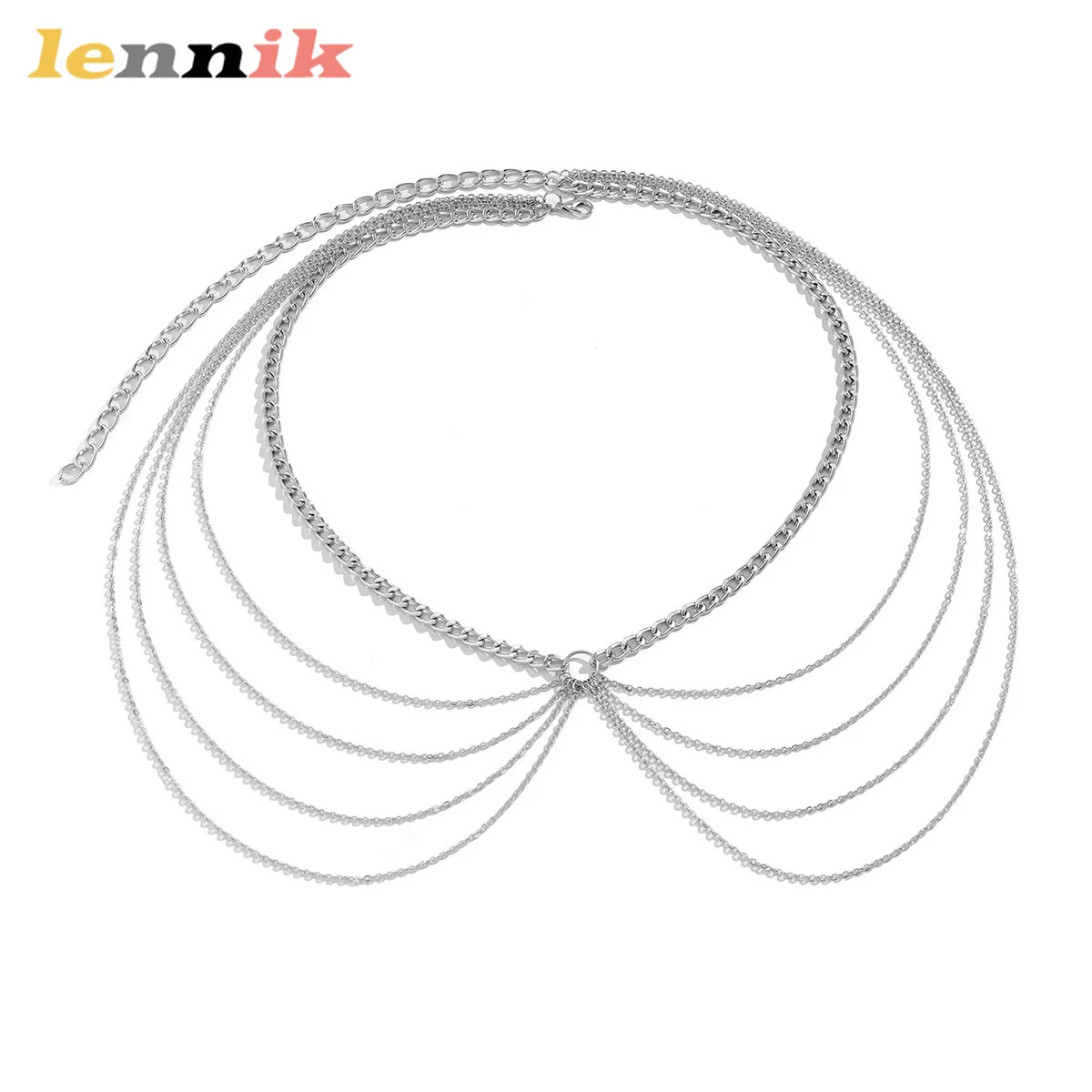 LENNIK Tassel Metal Multi-Layer Waist Chain, Women’s 3D Metal Tassel Design, Must-Have for Music Fest/Gatherings,Trendy