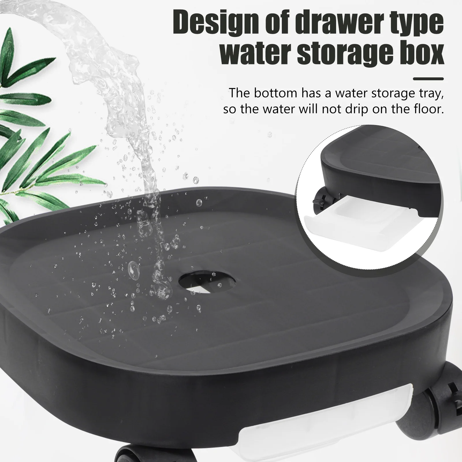 

Resin Flowerpot Plant Rack Bonsai Planter St Shelf Wheels Water Tray Durable Material Garden Decor Planter Support