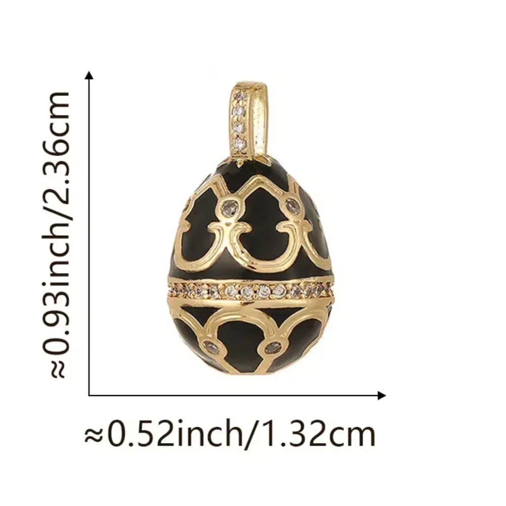 شيك بوهيميا الملونة المينا قلادة الزركون مجوهرات اكسسوارات عيد الفصح البيض كريستال قلادة سحر البيضاوي قلادة قلادة الزفاف #6