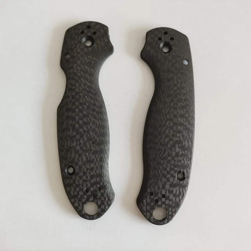 Custom Full 3K Carbon Fiber Grip Handle Scales For Genuine Spyderco C223 Para3 Paramilitary3 Knife DIY Make Parts Accessories