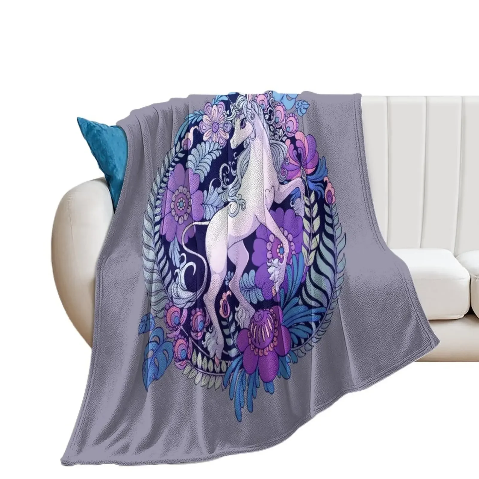 

The Last Unicorn Throw Blanket Flannel Fabric Single Extra Large Throw Loose Blankets