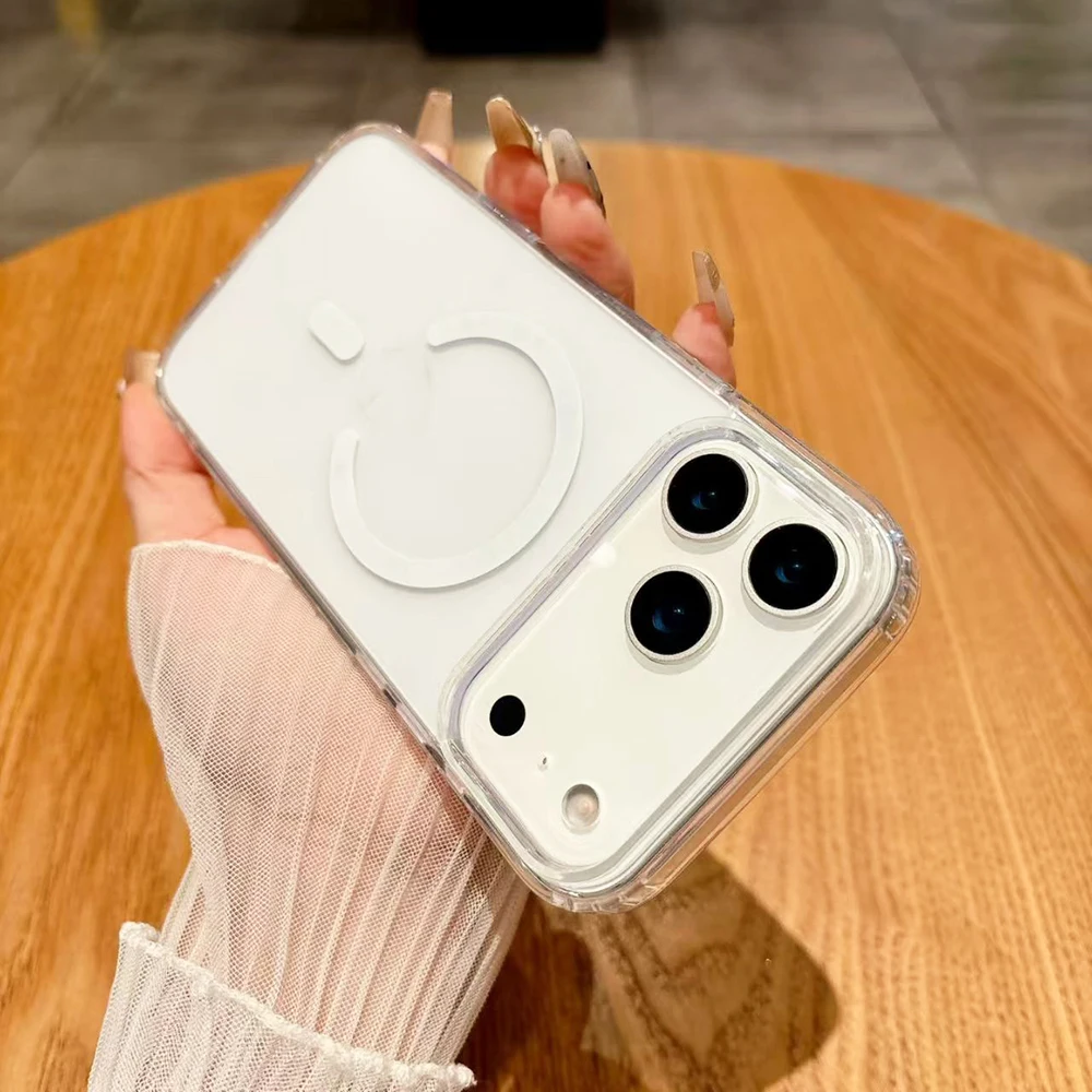 حافظة هجينة لهاتف آيفون 17 Air 16 16e 15 14 13 12 11 Pro Max Plus Mini مغناطيسية قوية لهاتف Magsafa لون الحلوى غطاء صلب غير لامع #4