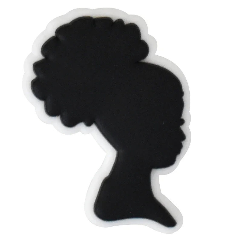 Afro Head Shoe Charms for Crocs Sandały Kobiety Chodaki Szpilki Ozdoby do butów Akcesoria Mężczyźni Odznaki Chłopcy Dziewczynki Dzieci Buty Akcesoria