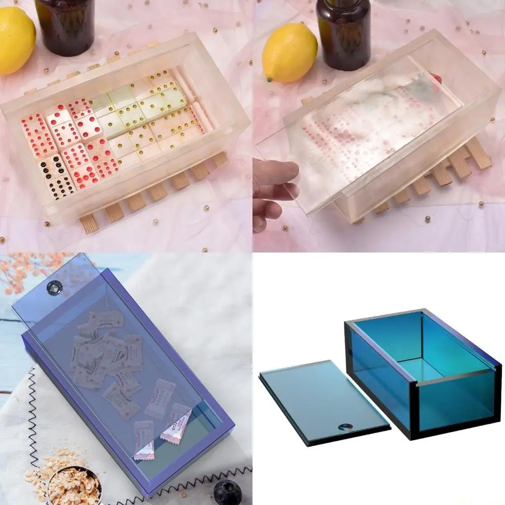 

31BF Коробка для домино с крышкой Силиконовая форма для шахматных салфеток для хранения салфеток для чехла Форма для смолы для M