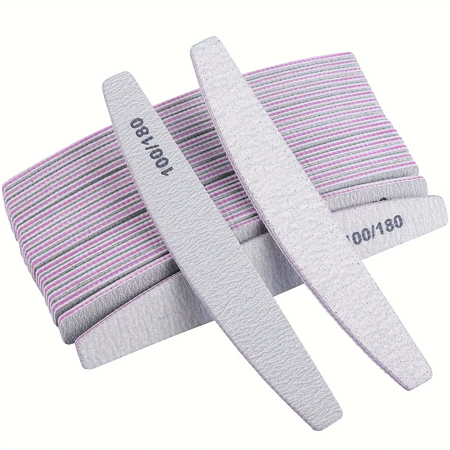 50 Peças de Lixas para Unhas 100/180, Acessórios para Unhas, Polidores para Esmalte em Gel, Ferramentas de Manicure e Pedicure, Ferramentas para Cuida