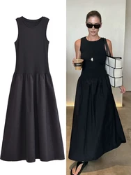 HXAO Womens Dress Knitted Long Dresses Summer Party Dresses Black Vestido Casuales Vacation Elegantes Fabric Evening Dresses