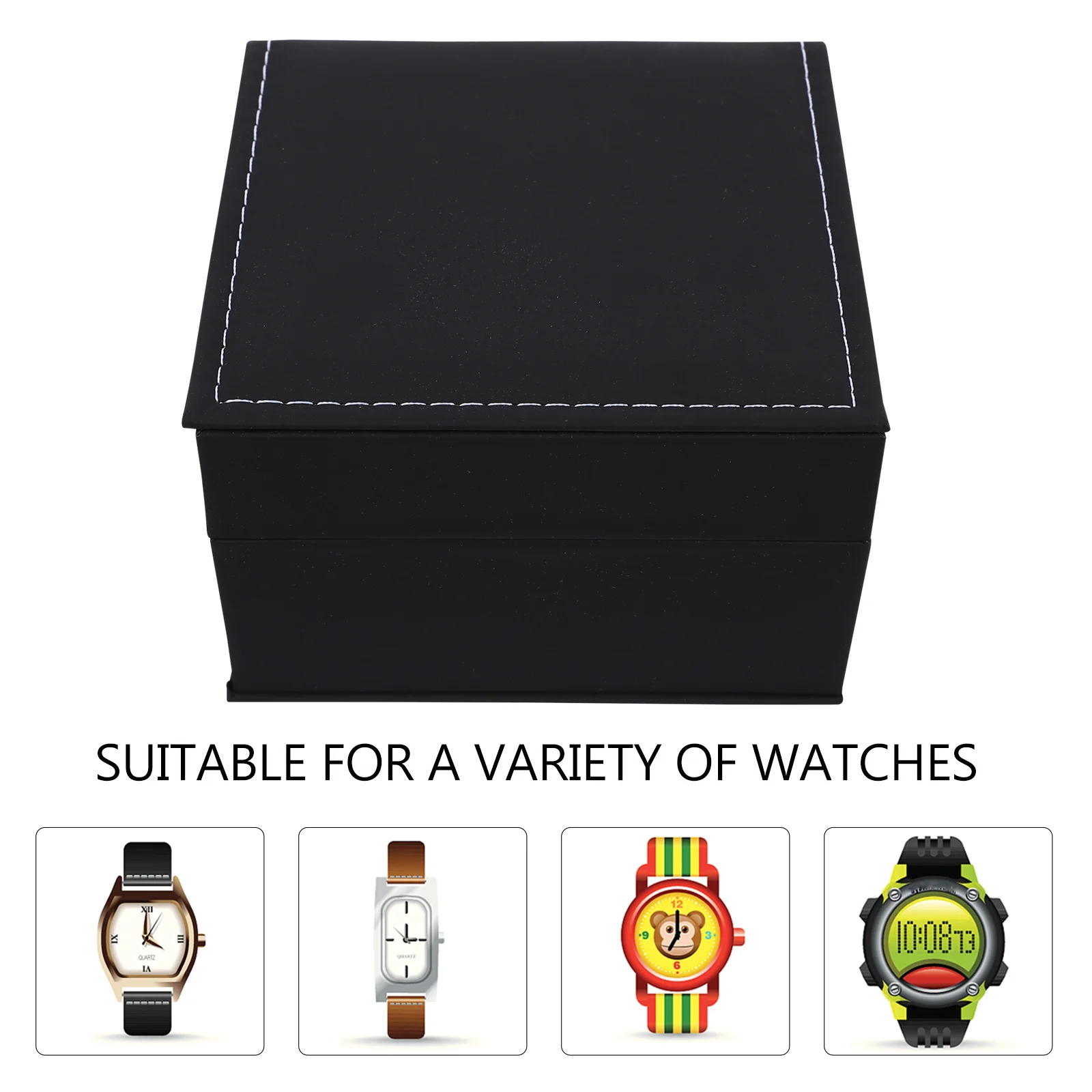 

2 pcs Multi-Functional Storage Boxes Pu Watch Display Cases Elegant Watch Organizers Jewelry Gift Packaging Box