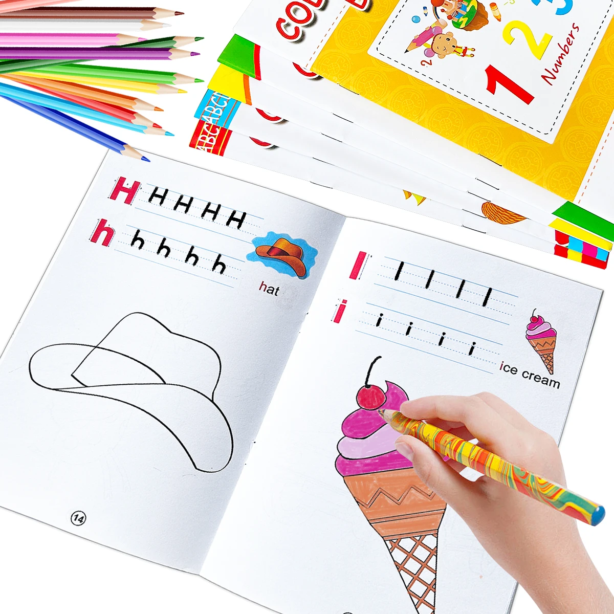 Children's Coloring Books,Educational Activity Books,Animal Patterns,ABC Letter Children's Early Eduaction Drawing Books