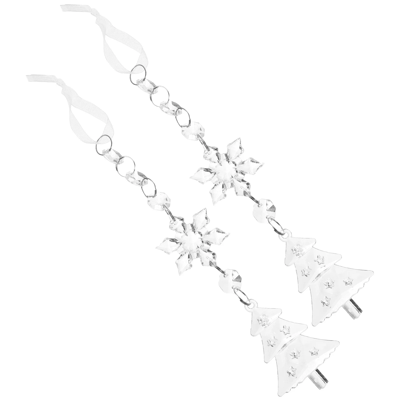 

2Pcs Snowflake Hanging Ornaments Christmas Tree Decoration Xmas Pendant Holiday Party Decor Acrylic Xmas Tree Decorations