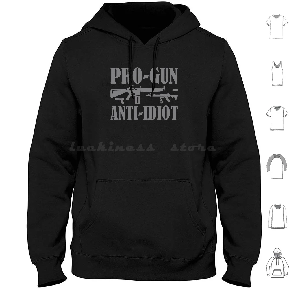 Pro Gun Anti Idiot , Guns & Hoodies Long Sleeve Pro Gun Anti Idiot Pro Gun Mens Pro Gun Anti Idiot Pro Gun Usa Flag