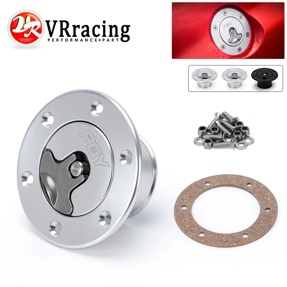 VR - Aluminum Billet Fuel Cell / Fuel Surge Tank Cap Flush Mount 6 bolt Surface Oxidation Opening ID 35.5mm VR-SLYXG01