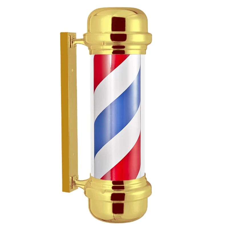 Golden Hair Salon Logo Outdoor Diode Barber Shop Waterproof Golden Barber Rod