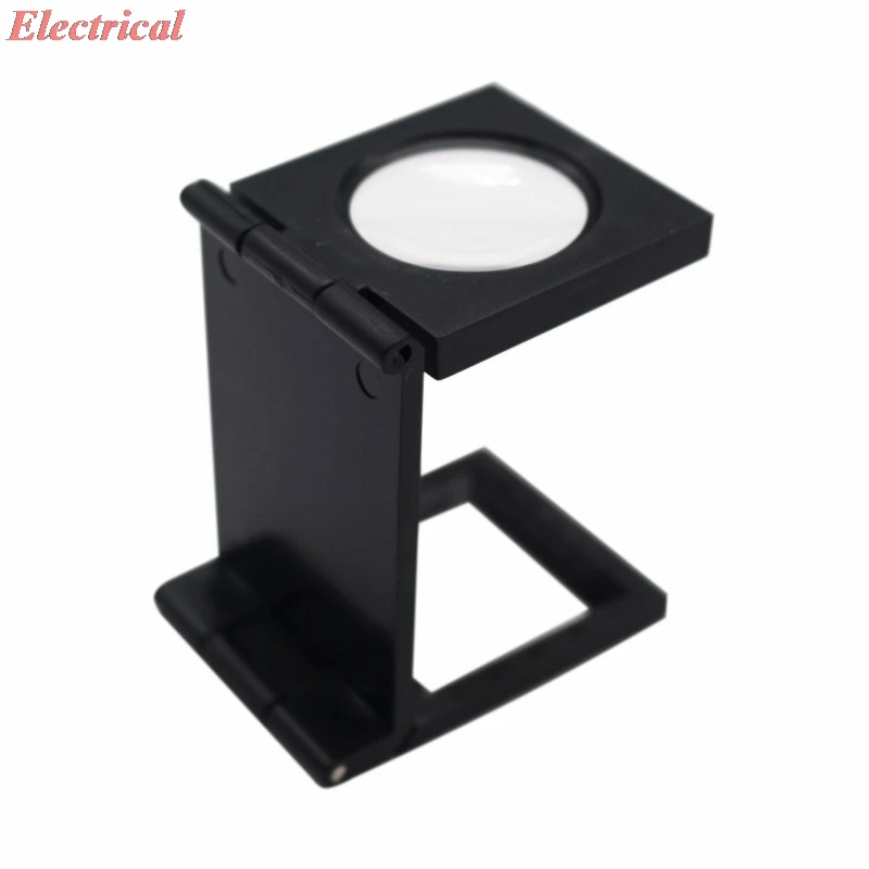 1pc Three-Folding Mini 10X Magnifying Illuminated Magnifier Eye Glass Lens Loupe Foldable Magnifier 25MM Glass Dia.